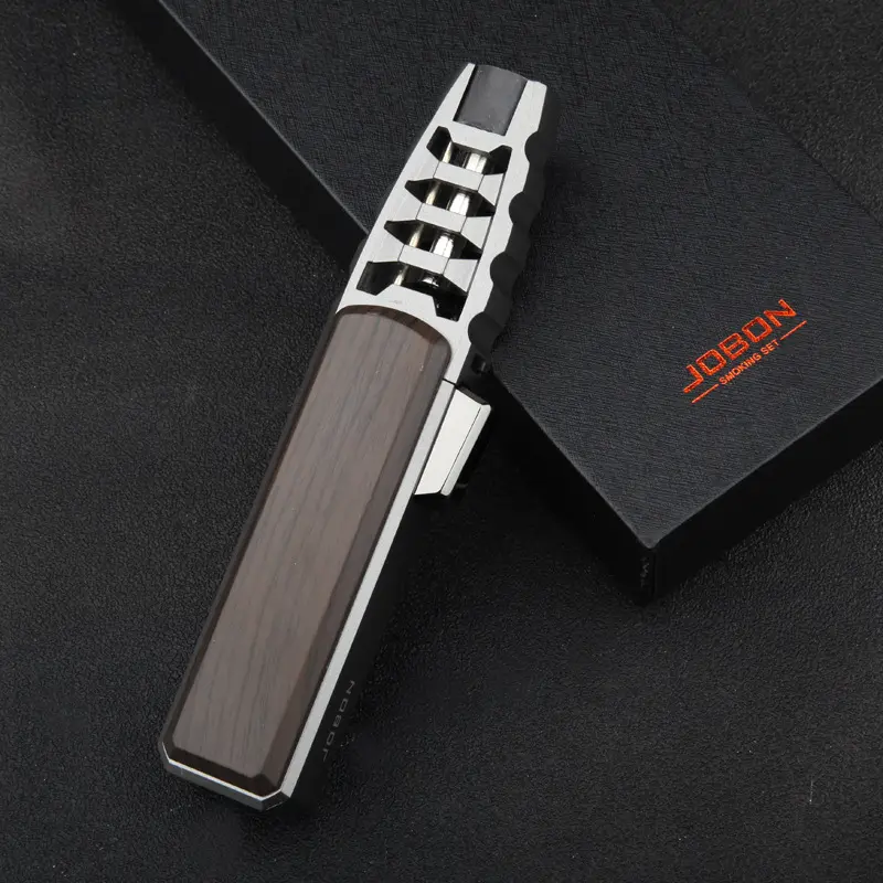 Taughch Metal Refillable Butane Lighter - Windproof Heat Resistant Kitchen Utensil, Adjustable Intensity Flame, 17*3.5*2 cm, Decorative Fire Starter for Barbecues, Gifting & Collectibles, Utensils