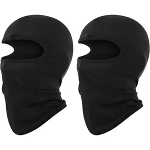 Cycling Balaclava Mask  Sun Protection Hat Windproof Skiing Cap for Boys & Girls 2 count Black