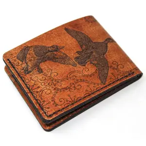 Handcrafted Mallard Retrieved Leather Bill Fold Wallet - Made to Order in USA