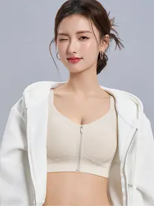 Pre-Exercise Zipper Shaping Bra for Women, Minimizing Large Bust, Shockproof, Anti-Sagging, Wearable Outside, Breathable and Comfortable Bra