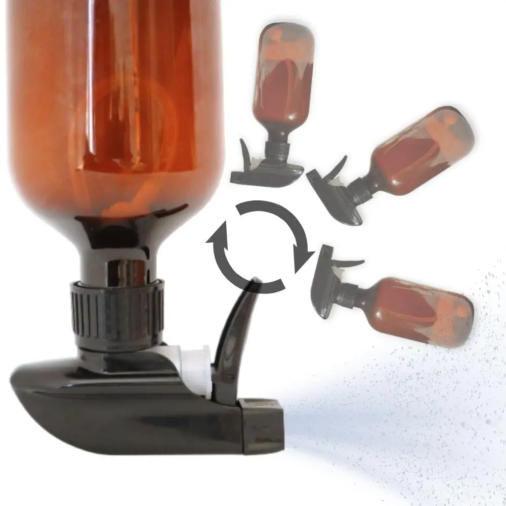 360° Spray Bottle (2 Pack) | Upside Down Spray Bottles | All Purpose Plastic Amber Spray Bottles
