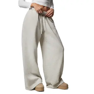 Wide Leg Sweatpants for Women Baggy Drawstring Low Rise Lounge Pants Full Length with Pockets Casual Style Comfortable Fabric Practical Design