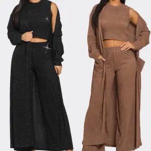 Becky 3pc Crinkle Rhinestone Set