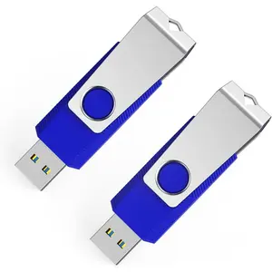 128GB Flash Drive 3.0 2 Pack 128GB USB 3.0 Thumb Drive USB Drive 128GB USB Flash Drives Zip Drive Memory Stick Jump Drive with Keychain (128G, Blue)
