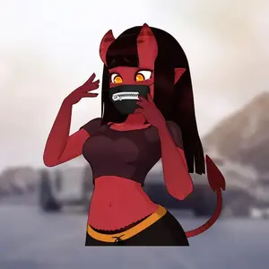 Anime Demon Girl Sticker, Waifu Manga Vinyl Decal, Japanese Otaku Aesthetic Laptop & Skateboard Sticker