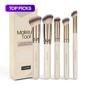 MAANGE Angled Concealer Brush Set, 5 Counts/set Versatile Soft Makeup Brushes, Brushes with Soft Bristles, Makeup Brushes Set, Makeup Brush Kit, Summer Gift, Makeup Brushes Sets, Valentine's Day Gift #TOP PICKS
