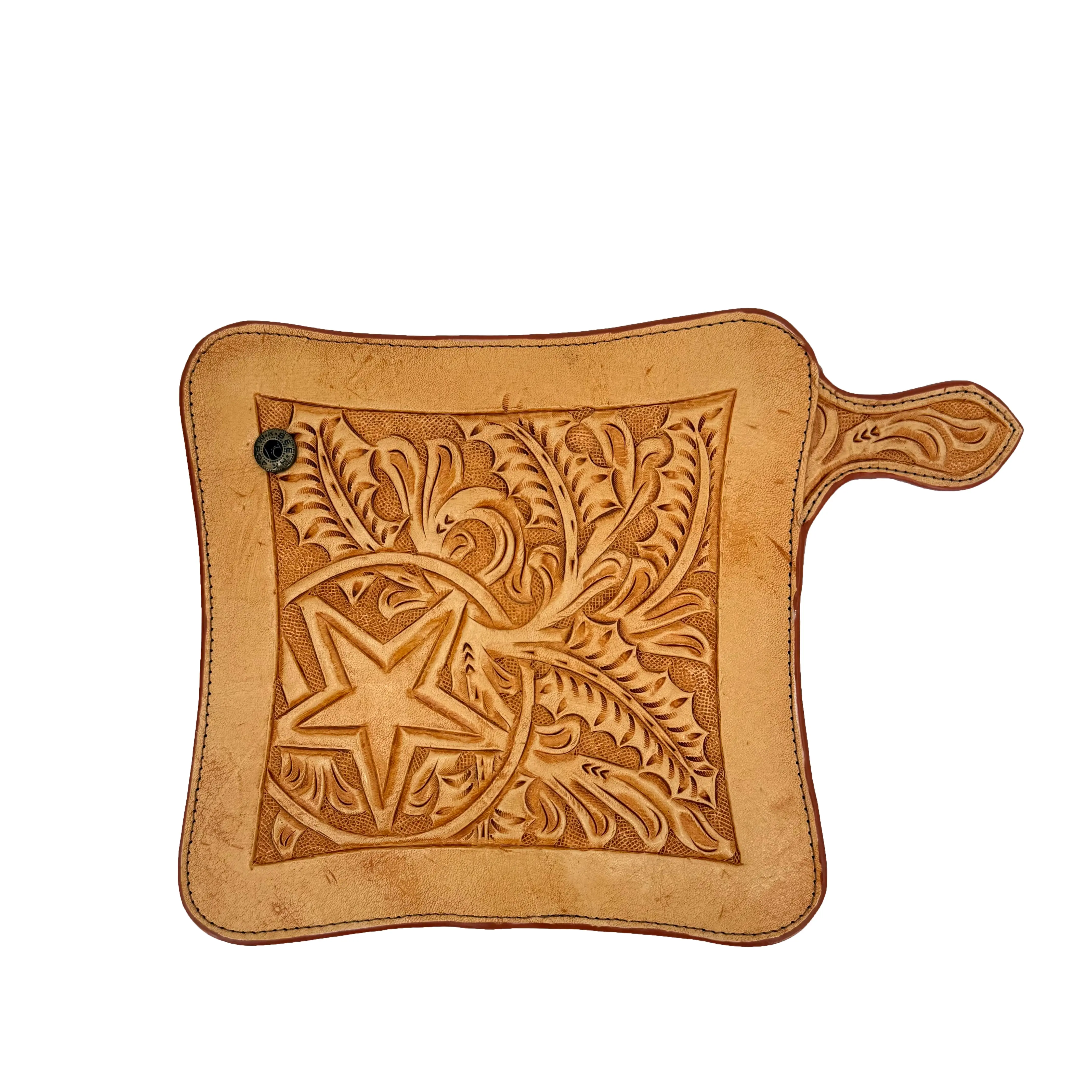 Men's Hand-Tooled Western Wallet - Lone Star Natural