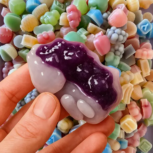 Bonbon Wax Bottle Candy - Cartoon Cat Paws Flowers & Butterflies in Blueberry Strawberry Cranberry Grape Mango Flavors Perfect for Photos & Gifts TikTokShop Black Friday Special Weird But Addictive: Wax Bottle Candy