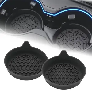 2 PCS Car Cup Coasters, Universal Cup Holder Coaster for Car Accessories, Bling CupHolders Insert for Women and Man Non-Slip Silicone Car Cup Holder Coasters