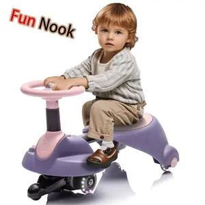 Fun Nook Toddler Car Toy Kids Wiggle Ride Electric Wiggle Car with Pedal 6V Battery Operated Retractable Drift Wiggle Car for Ages 3+ Bluetooth Connectivity Safe Slow Start Design spring deal Trike