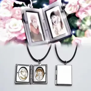 Jujutsu Kaisen Custom Photo Book Locket Necklace - Necklaces for Women, Personalized Anime Costume Jewelry, Sentimental Keepsake, Thoughtful Fan Gift, Friendship Present