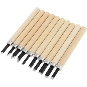 10pcs Professional Wood Carving Chisel Set - Carbon Steel Woodworking Tools, Power Grip Chisels Great for Carving and Woodworking