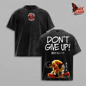 Ippo Kamogawa Boxing Gym Boxing Anime T-Shirt – Vintage Washed Ippo Inspired Tee, Don’t Give Up Fighter Graphic Shirt, Oversized Soft Cotton Streetwear, Unisex Casual Apparel