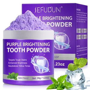 PURPLE BRIGHTENING TOOTH POWDER 35g, Effective Teeth Cleaning, Natural Ingredients, Gentle on Gums, Perfect for Daily Use