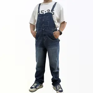 YXLUOKY Men's Denim Bib Overalls Workwear Adjustable Strap Jean Coveralls with Tool Pockets for Festive Layering Outfit Machine Washable Cotton Duck Material