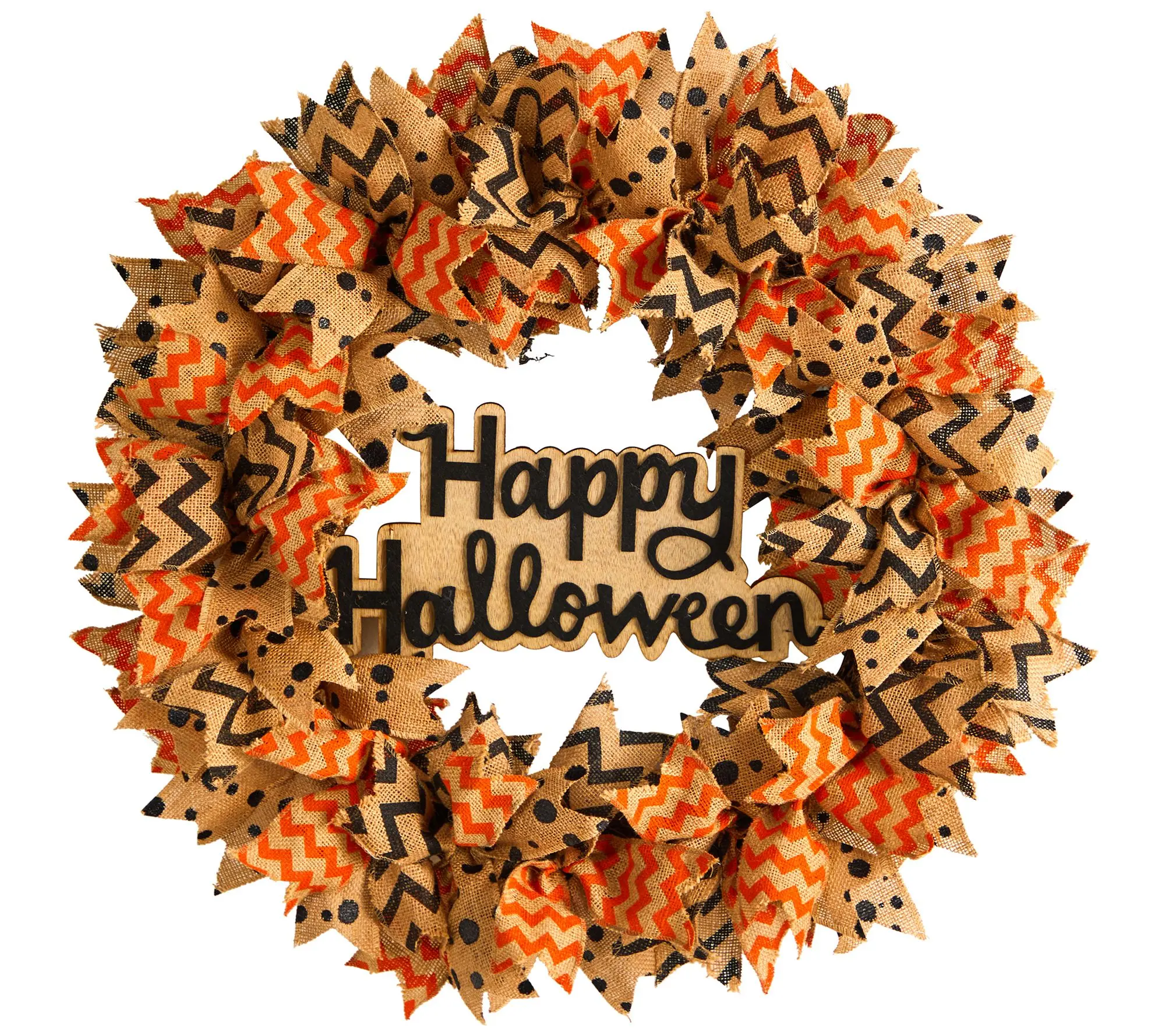 Nearly Natural 30" Halloween Burlap Ribbon Wreath Nearly Natural 30" Halloween Burlap Ribbon Wreath