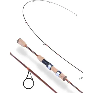 Trout&PANFISH Ultralight Fishing Rod 2 count - Trout, Crappie, Panfish  Spinning Rods - Brown Carbon Fiber Blank, Cork Handle - for Beginners - 5'6"/6'/6'6"/7'