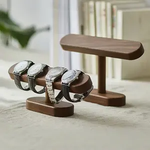 Elegant Wooden Watch Display Stand, Office Organizer Rack, Simple Hair Accessory Storage Holder, Durable Wood Material Design, Scandinavian