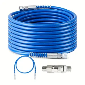 Airless Paint Sprayer Hose, 3600PSI Heavy Duty High Pressure Airless Paint Spray Hose with 5ft Whip Hose & 1/4" Hose Connector with Swivel Joint for Airless Spraying Machine, Tool Accessories