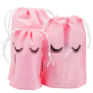 3PCS Zippered Pouch Eyelash Storage Bag Waterproof Dustproof Matte Organizer for Beauty Lashes Nail Makeup Accessories