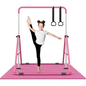 SUNDAY MIRTH Foldable Gymnastics Bar, 5-Height Adjustable Gymnastic Bars for  at ,Robust &  for Indoor/Outdoor Using,Weight Limit 140LBS