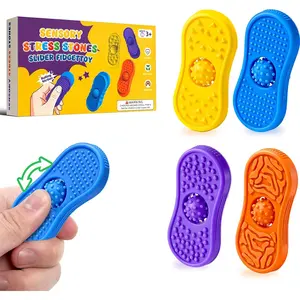 Sensory Fidget Toys For Kids Silicone Worry Stones for Autism Calming Down Quiet Figette Classroom Must Have Stress Toys for Anxiety Relief Office Desk Toy Set Stuffer Gift
