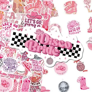 Disco Bride Series Sticker, 50pcs/set Colorful Decorative Sticker, DIY Sticker Paper, DIY Decals for Scrapbooking, Journaling, Water Bottle, Laptop, Car