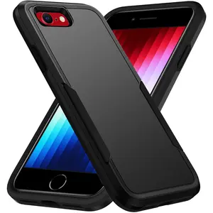 Compatible with  SE 2020/2022 Case, for  7/8 Case, Heavy Duty Shockproof Protective Black Phone Case for SE2 / SE3 / 7/8, 4.7-inch