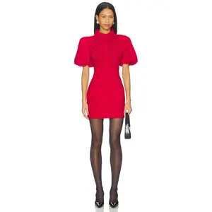 ELLIATT June Puff Sleeve Mini Dress in Red