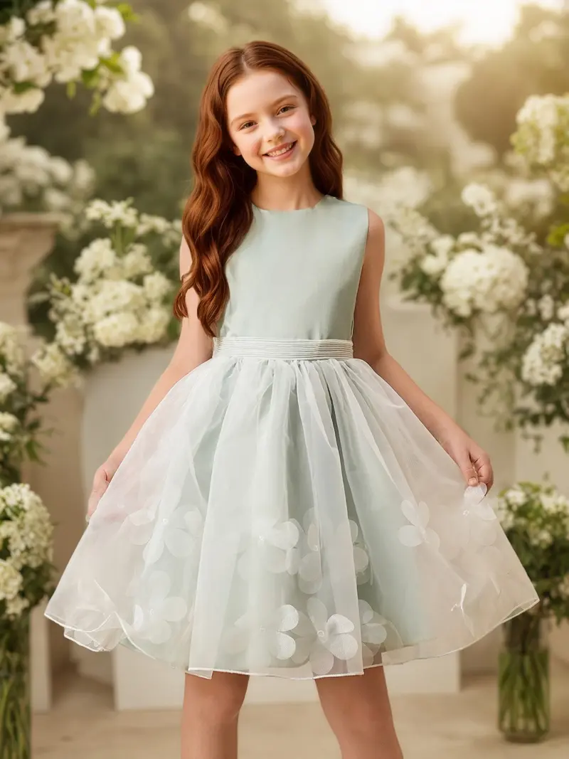 knee length dresses for ladies Claudine Flower Girl Dress 7-8 Years / Blush