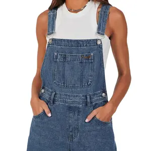 EMMIOL Overalls for Women Denim Shorts Summer Jeans Jumpsuits Adjustable Strap Bib Loose Fit Denim Overalls Casual