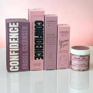 5pc Daily Skin care routine Glow Goddess Skin glow hydrating cleanser, rose water + witch hazel, serum, moisturizer + gentle foaming coffee scrub