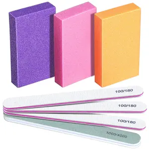 Professional Nail Care Kit with Rectangular Buffer Blocks and Files for Precise Shaping and Smoothing