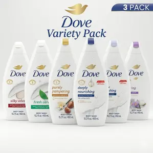 Dove Body Wash Variety Pack 3 x 450ml – Hydrating & Gentle Skin Care Set