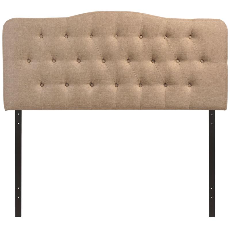 Modway Annabel Queen Upholstered Fabric Headboard in Beige