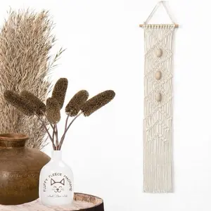 Boho Chic Wall Decor - Macrame Wall Hanging with Triple Beaded Diamond Patterns in 11 Color Options
