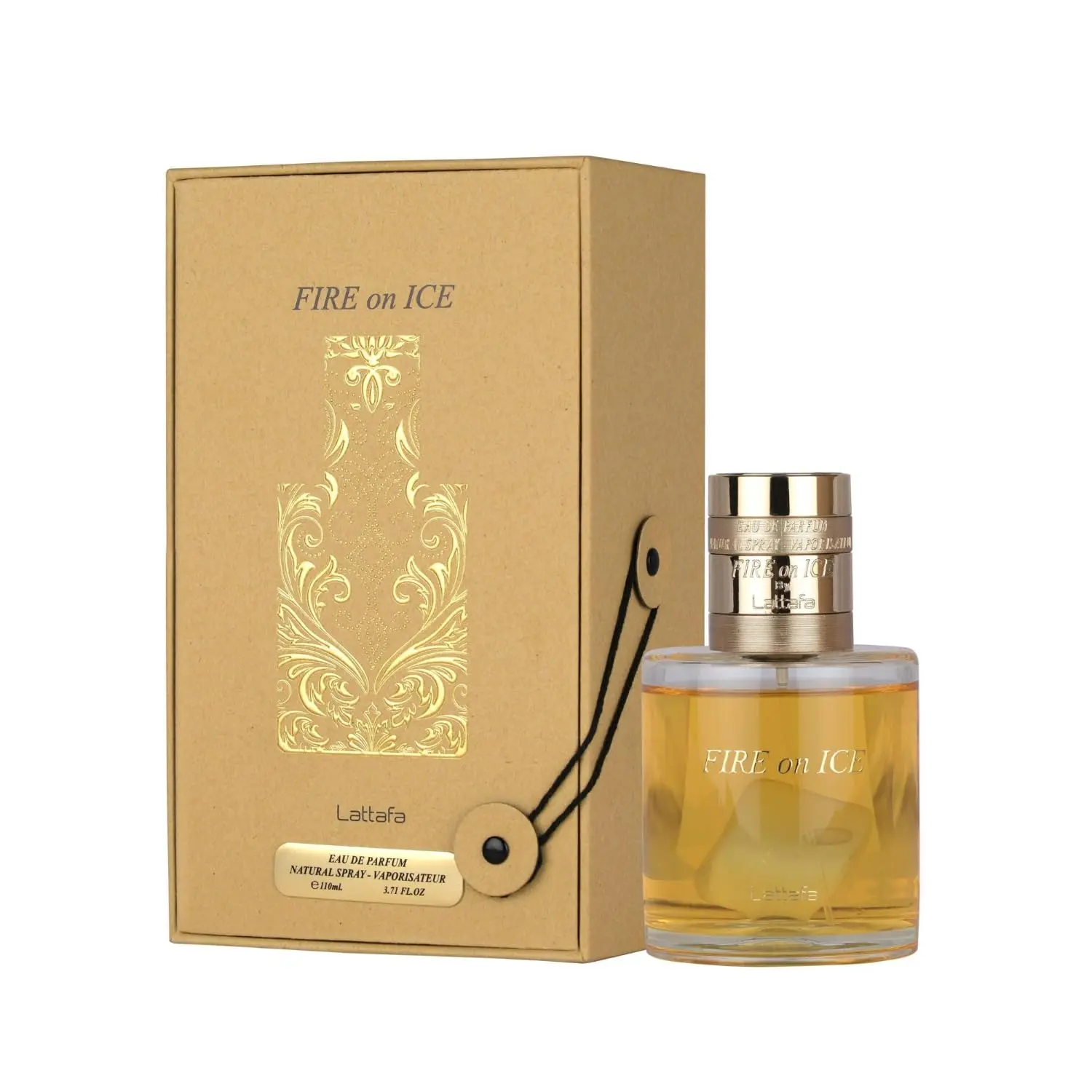 Lattafa Fire On Ice for Men and Women Eau de Parfum Spray, 110 ml Woody Amber Gourmand Unisex Cologne Perfume, Bold Fragrance, Elegant Fragrance