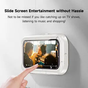 All-round Waterproof Cell Phone Holder - Professional Grade 480° Rotating Shower Phone Holder, Waterproof Case for 4" to 7" Smartphones