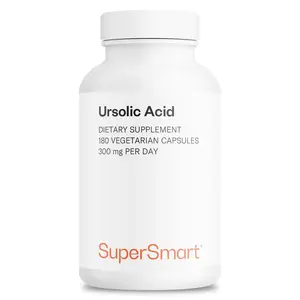 Supersmart Ursolic Acid 300mg per Day (Well-Tolerated) - Rosemary Leaf Extract Supplement | Non-GMO & Gluten-Free - 180 Vegetarian Capsules