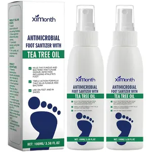 [2 pack]Tea Tree Oil Foot & Nail Sanitizer Spray – 100ml Natural Antibacterial Mist with Oregano for Daily Foot Hygiene, Itch & Odor Relief – Gentle, Travel-Friendly Spray for Clean, Healthy Feet & Nails