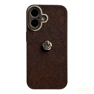 Case & Nova. Retro Maillard Camellia Phone Case for iPhone 17 Pro Max, 16, 15, 14, 13 – Shockproof Full Coverage Luxury Minimalist Case junk