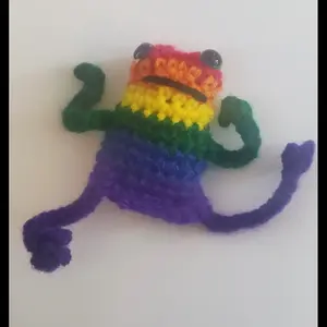 LGBT themed frog keychain
