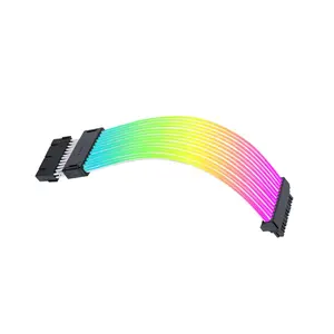 Lian-Li PW24-1W-T 24-Pin ATX to 24-Pin PSU Extension Cable, 2.4 GHz Wireless Control, Addressable RGB, Highly Customizable, LEDs Powered