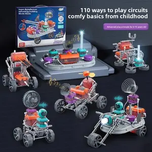 Super Circuit Science Experiment Physics Set for Children Aged 6-12, Electric Assembly Building Blocks, Handmade Educational Toys for Boys