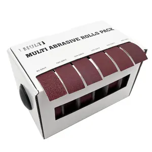 Emery Cloth Roll, 6 Grits Abrasive Sand Paper Roll for Woodworking, 80 150 240 320 400 600 Grit Sandpaper for Metal, Each Roll 8 Meters