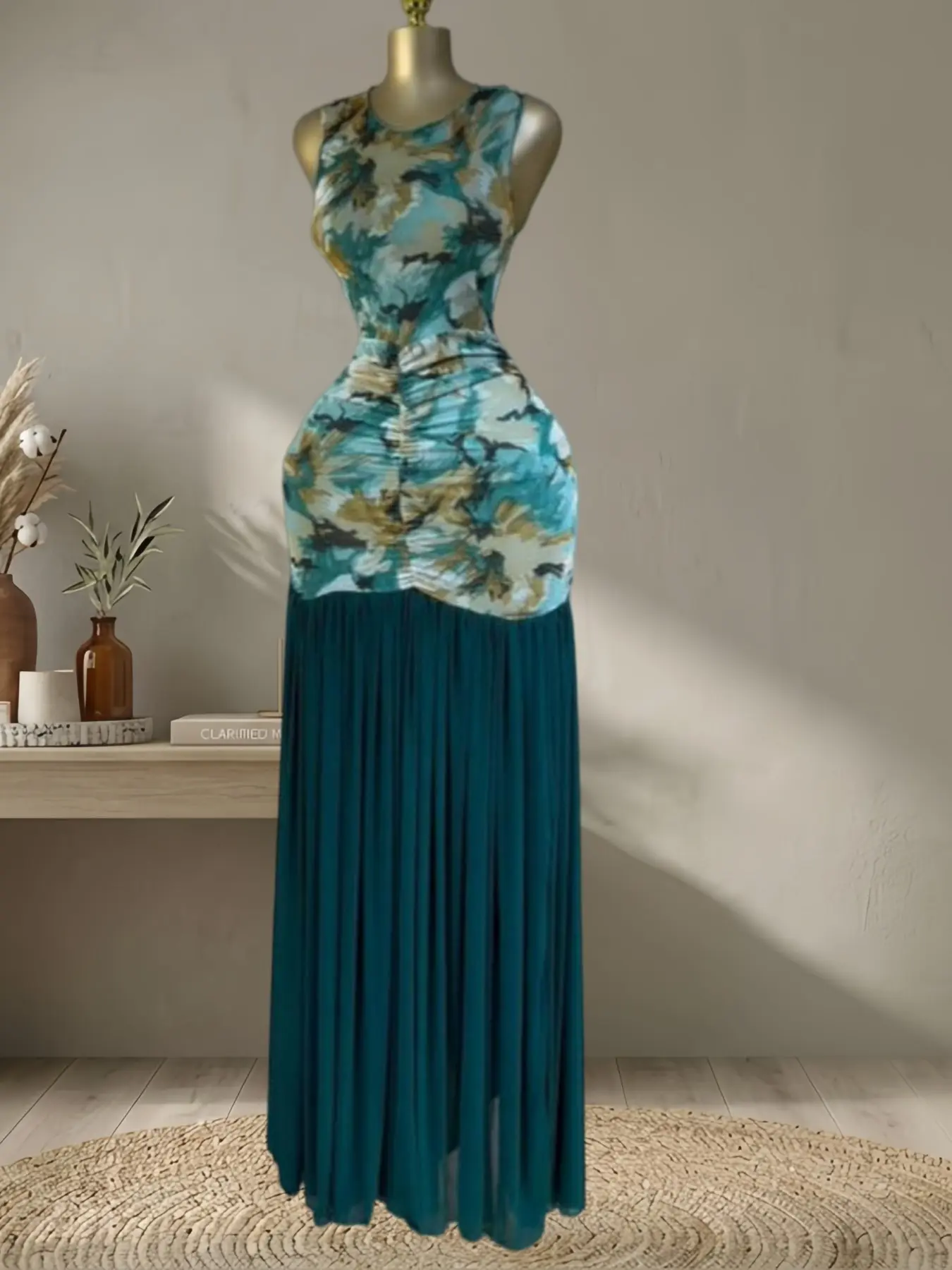 QFAF Women's Printed Ruched Layered Bodycon Flare Long Dress, Winter  Evening Party Education Vacation Dress, Elegant and Stylish - TikTok Shop