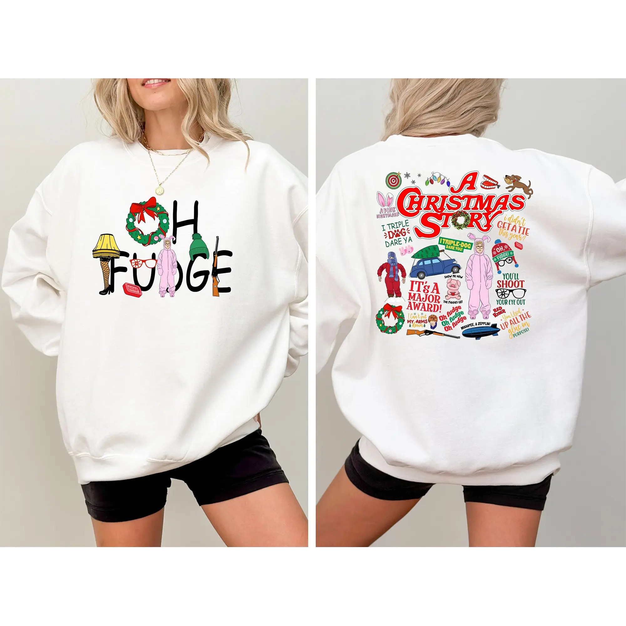 Funny Christmas Story Sweatshirt, Oh Fudge Crewneck, Holiday Sweater, Funny Christmas Gift for Men and Women