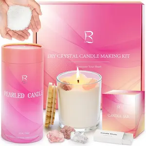 RELANO  Candle Making Kit - No-Melt Pearled Candle Sand, 18 oz Sand Wax, 30  Wicks, 3   & Glass Jar - DIY Candle  Set for Women &  Decor