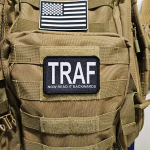 read it backwards meme 2"x3" removable morale patch with hook and loop backing