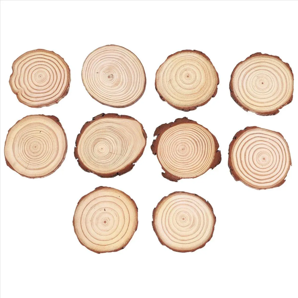 10Pcs/Lot Pine Wooden Chips, Cut Wood Log Sheets - Rustic Look Wedding Decor, Party Centerpieces for Vintage Country Style Festive Supplies, Wedding Decor Ideas